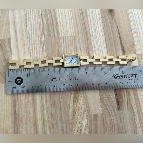 Pierre Nicol Ladies Watch Vintage Gold Geometric Bracelet White Rectangular Dial - Picture 9 of 9